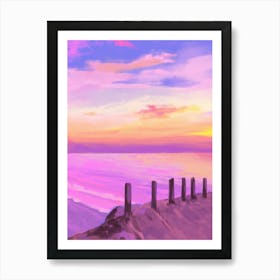 Sunset At The Beach Art Print