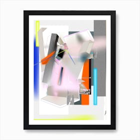 Coloful Geometric Abstraction Black Orange Yellow And Blue Sky Art Print