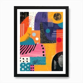 Playful And Colorful Geometric Shapes Arranged In A Fun And Whimsical Way 16 Art Print