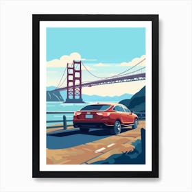 A Subaru Outback In The Pacific Coast Highway Car Illustration 2 Affiche