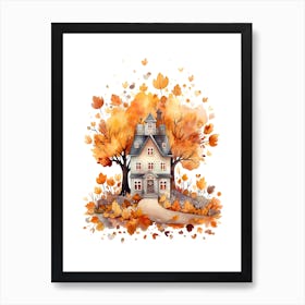 Cute Autumn Fall Scene 31 Art Print