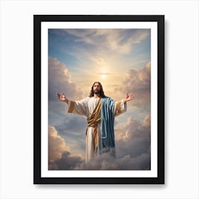 Jesus In The Clouds Art Print