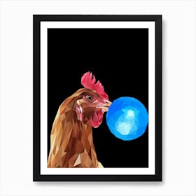 Rooster Blowing Bubbles Art Print