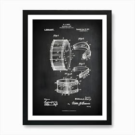 Drummer Gifts Drum Set Drum Blueprint Drummer Poster Drum Wall Art Drum Patent Print Drummer Art Drum Decor Md2371 Art Print