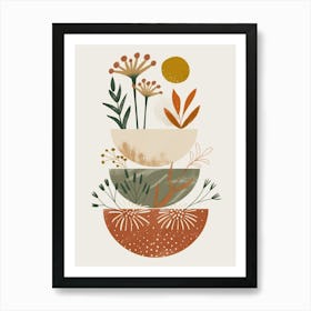 Bowl Of Flowers Abstract Boho Contemporary Design Art Print