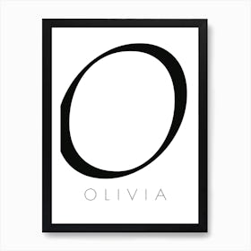 Olivia Typography Name Initial Word Art Print