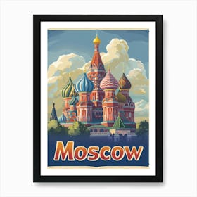 Aihrgdesign A Vintage Travel Poster Of Moscow 1 Art Print