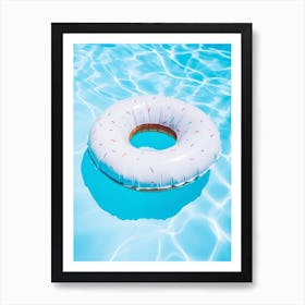 White Donut Pool Float Art Print