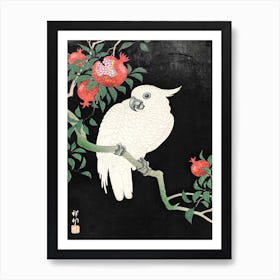 Cockatoo And Pomegranate, Ohara Koson Art Print