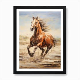 A Horse Painting In The Style Of Palette Knife Painting 4 Art Print