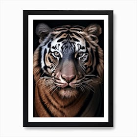 Color Photograph Of A Tiger Face 1 Art Print