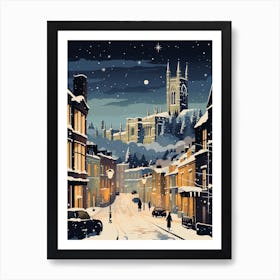 Winter Travel Night Illustration Bristol United Kingdom 2 Art Print