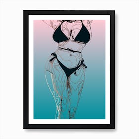 Sexy Woman Line Art (3) Art Print