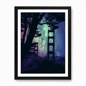 Bridge Construction Trees Art Print