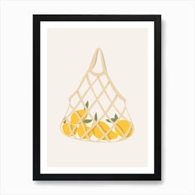 Lemons In Baskets Art Print