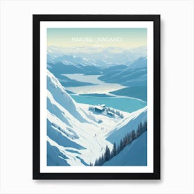 Poster Of Hakuba   Nagano, Japan, Ski Resort Illustration 3 Art Print