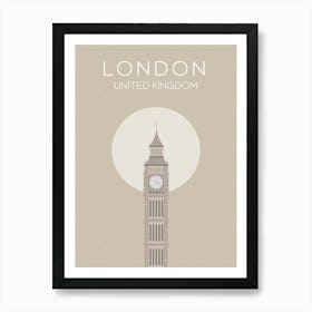 Neutral London Big Ben Print Art Print