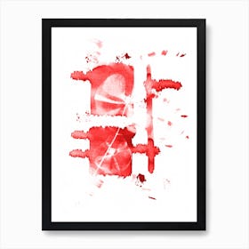 Red Poppy Splatter Art Print