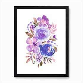 Summery Bouquet Blue Purple Art Print