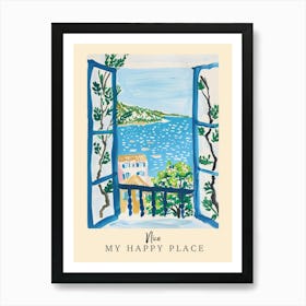 My Happy Place Nice 4 Travel Poster Art Print