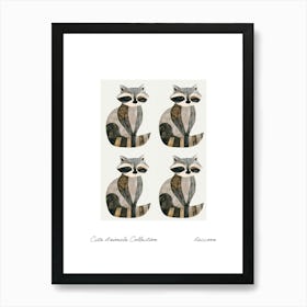 Cute Animals Collection Raccoon 3 Art Print