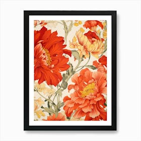 Vintage Floral Pattern Art Print