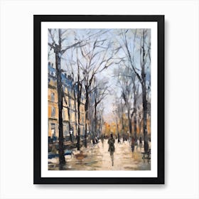 Winter City Park Painting Parc Monceau Paris France 3 Art Print