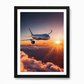 Airplane Flying In The Sky - Reimagined 1 Art Print