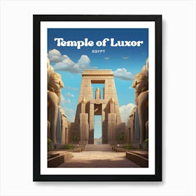 Temple Of Luxor Egypt Sanctuary Modern Travel Illustration Art Print