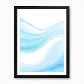 Blue Ocean Wave Watercolor Vertical Composition 138 Art Print