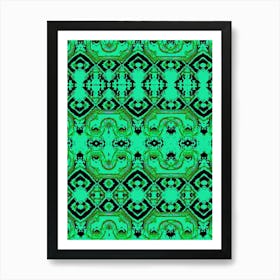 Abstract Green Pattern 1 Art Print