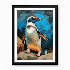 Galapagos Penguin Oamaru Blue Penguin Colony Colour Block Painting 2 Art Print