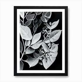 Eucalyptus Leaf Linocut Art Print