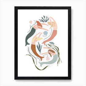 Mermaids Neutral Art Print
