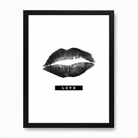 Black Lips Love Art Print