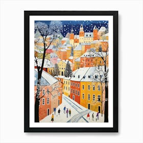 Winter Snow Ljubljana   Slovenia Snow Illustration Art Print