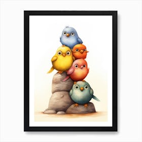 Colorful Birds Art Print