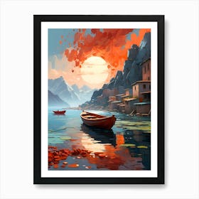 Sunset By The Lake 4 Art Print