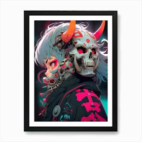 Anime Girl With Horns 3 Art Print