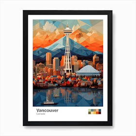 Vancouver, Canada, Geometric Illustration 1 Poster Art Print