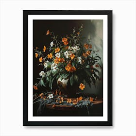 Baroque Floral Still Life Evening Primrose 3 Art Print