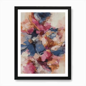 Navy Blue Colorful Abstract 1 Art Print