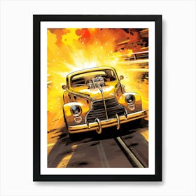 Hot Rod Retro Racing Car Art Print