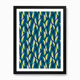 Tonal Green Leaves Print Art Print