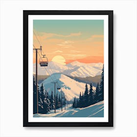 Heavenly Mountain Resort   California Nevada, Usa, Ski Resort Illustration 0 Simple Style Art Print