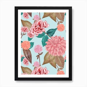 Carnation And Dahlia Art Print