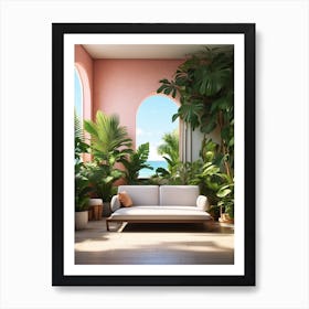 Tropical Living Room 1 Art Print