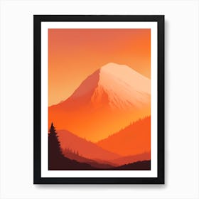 Misty Mountains Vertical Composition In Orange Tone 345 Art Print