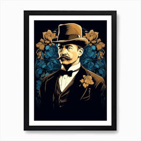 Titanic Captian Illustration 3 Art Print