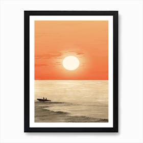 Bateau Bay Beach Australia At Sunset Golden Tones 2 Art Print